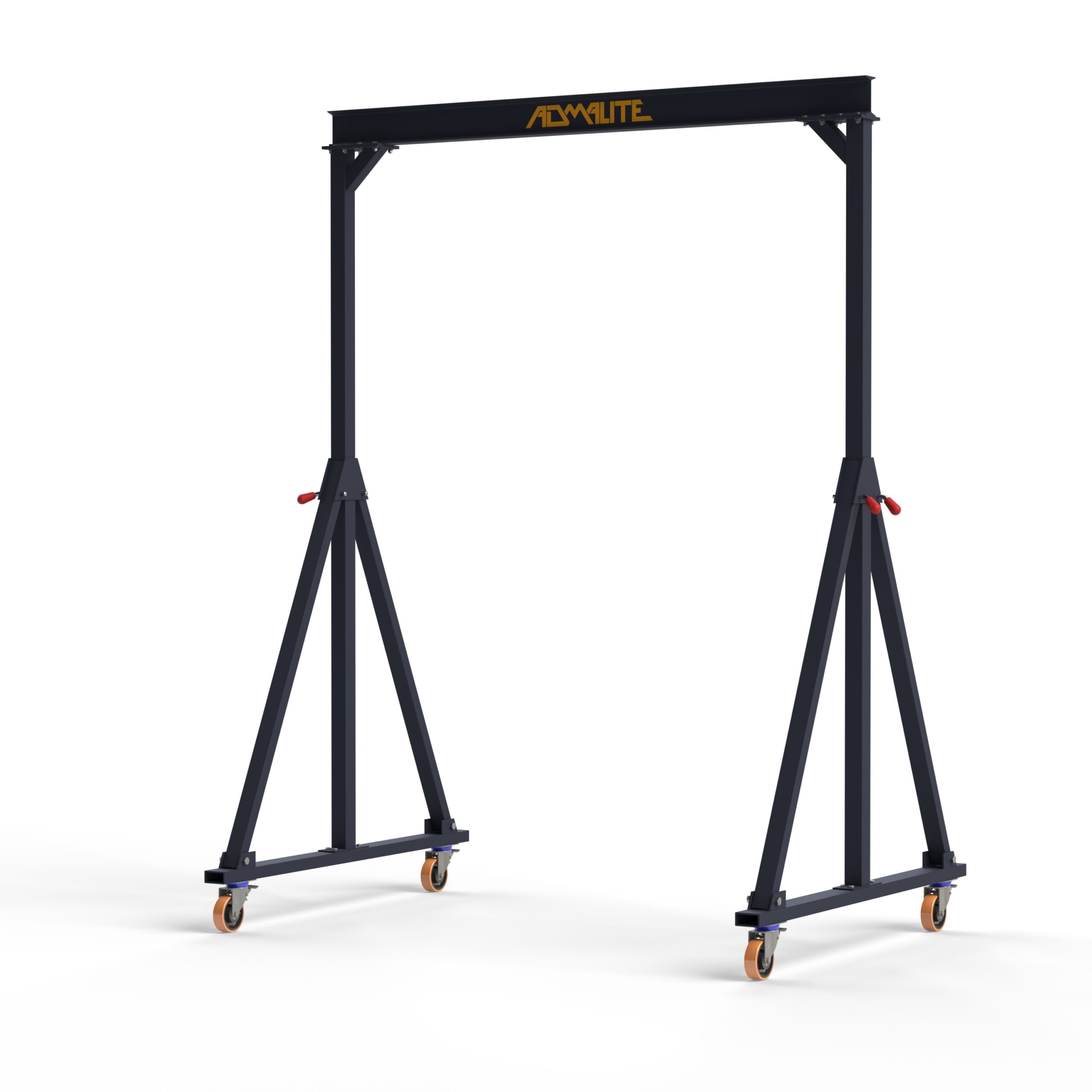 Left Side view of the Admalite 1 Ton Fixed Height Steel Gantry Crane