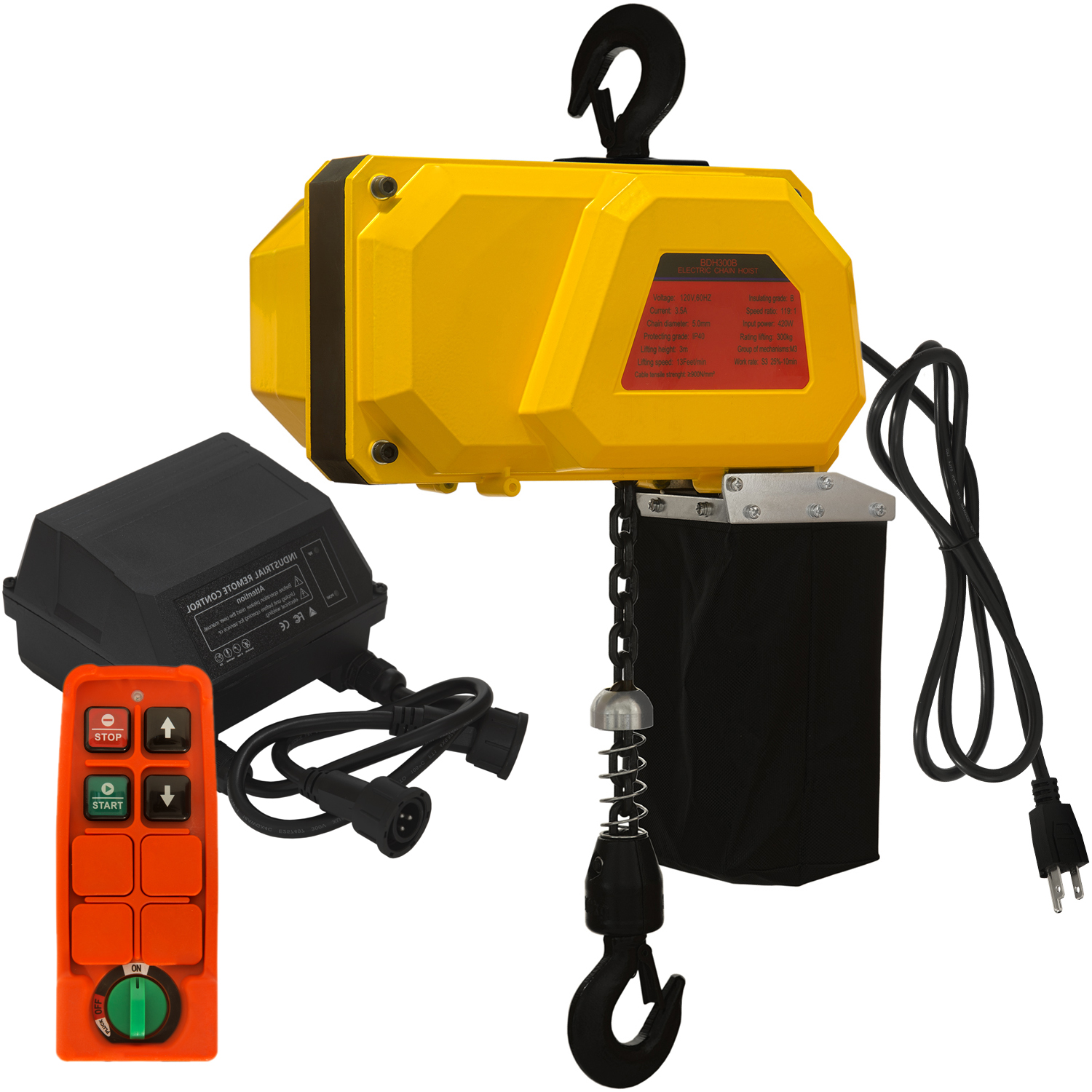 660 lbs Mini Electric Chain Hoist with Wireless Remote Control System