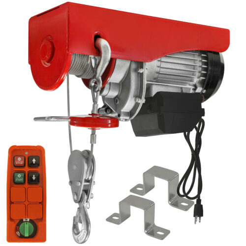 Admalite 1 Ton Electric Wire Rope Hoist with Wireless Remote Control System, showing all accesories
