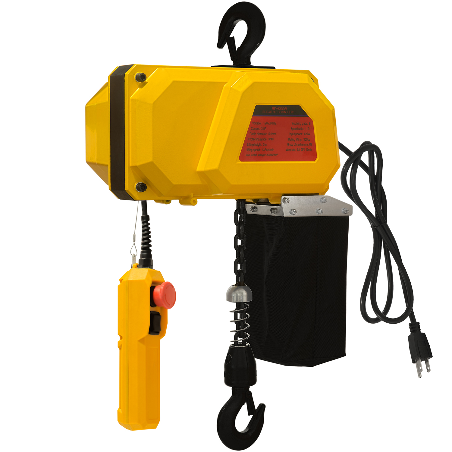 Admalite 660 lbs Electric Chain Hoist with Pendant control presented in a white background