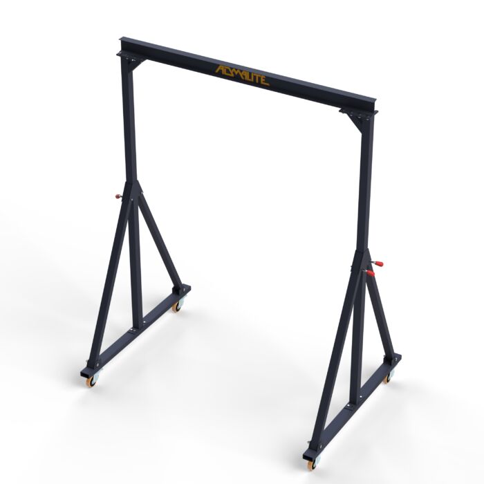 Isometric view of 1100lb. Fixed Height Steel Gantry Crane by Admalite