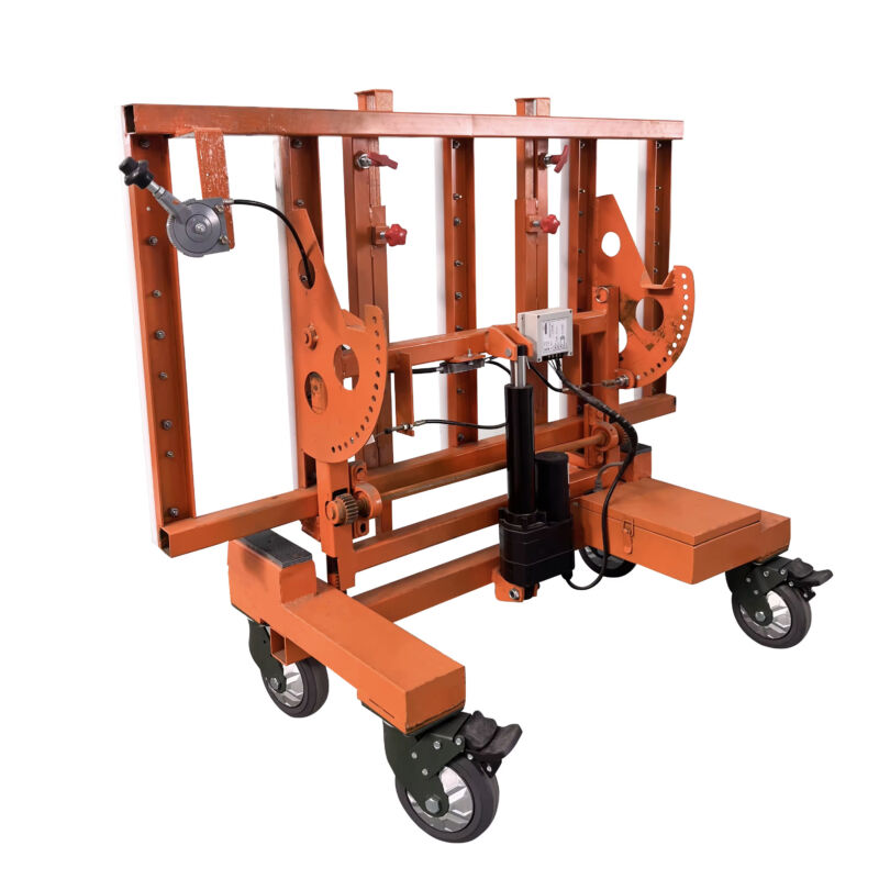 Adjustable Stone Slab Installation Cart - Versatile electric-powered cart for transporting and installing marble, granite, and other stone slabs, featuring heavy-duty wheels and adjustable height and tilt.