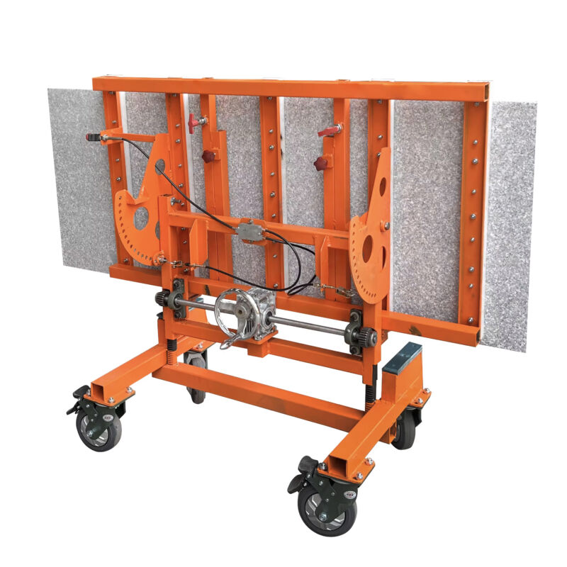 Electric Marble and Granite Slab Cart - High-capacity countertop installation cart with electric lift and tilt functions, designed for effortless handling of heavy stone slabs.